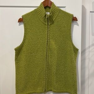 Cold water creek lime green nubby knit vest